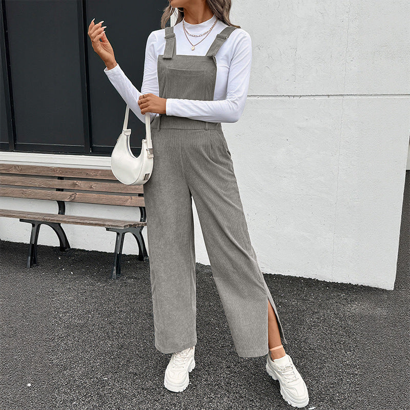 Damen Lässiger Cord-Overall mit praktischen Taschen und modischem Schnitt WW