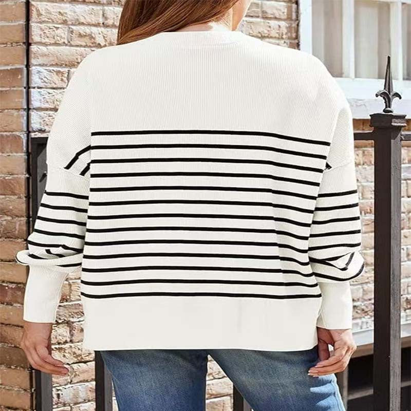 Damen gestreifter Sweatshirtpullover WW