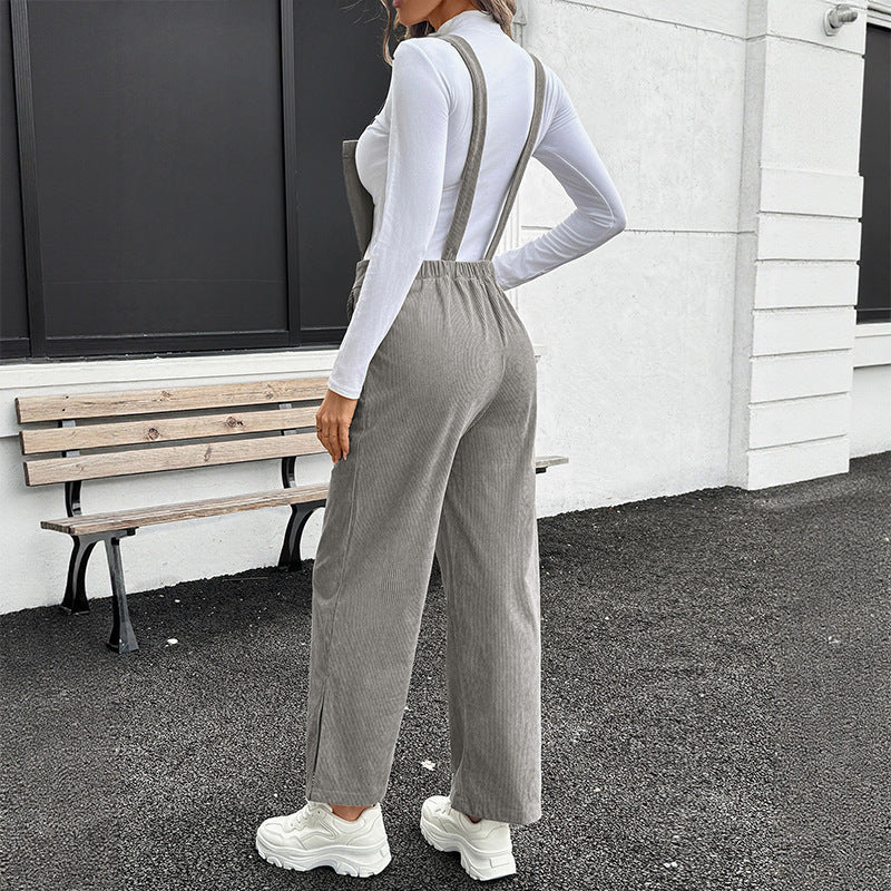 Damen Lässiger Cord-Overall mit praktischen Taschen und modischem Schnitt WW