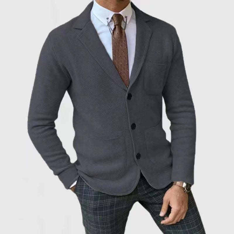 Herren modische Strickjacke mit eleganten Knopfdetails und praktischen Taschen WW