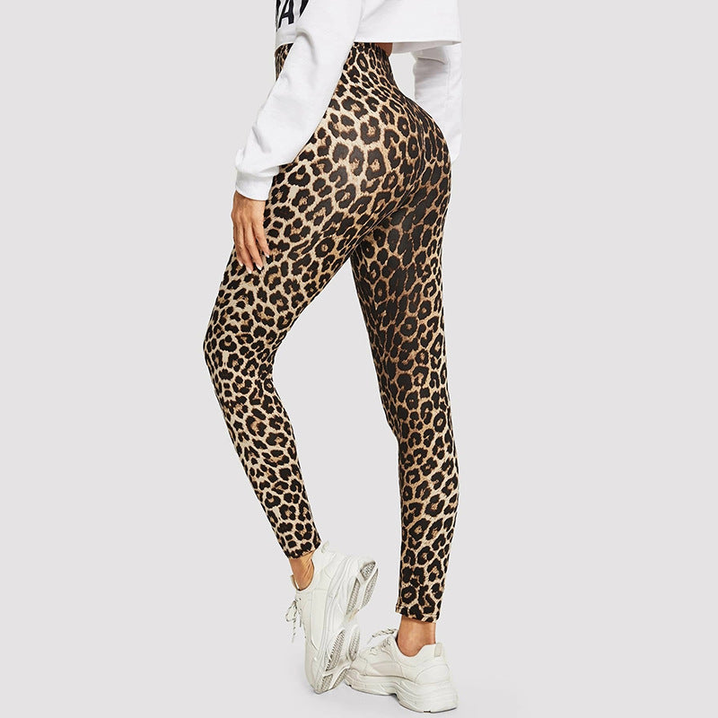 Damen Elegante Leggings im modischen Leopardenmuster WW