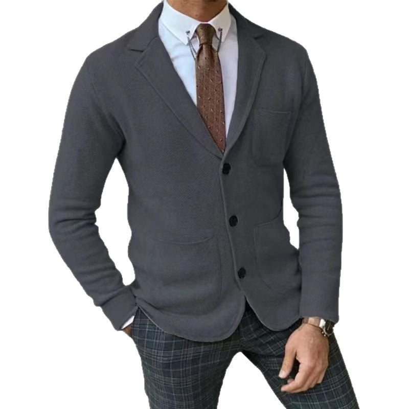Herren modische Strickjacke mit eleganten Knopfdetails und praktischen Taschen WW