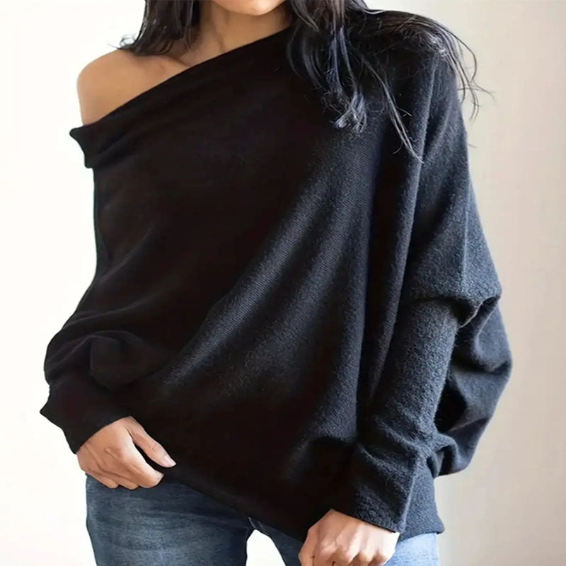 Damen lässiger Schal-Pullover WW