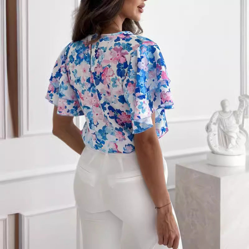 Damen Bluse mit voluminösen Rüschenärmeln WW