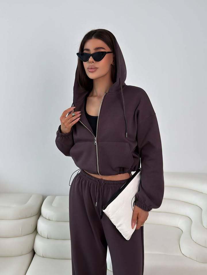 Damen lässige Kapuzenjacke mit hohem Kragen und Reißverschluss WW