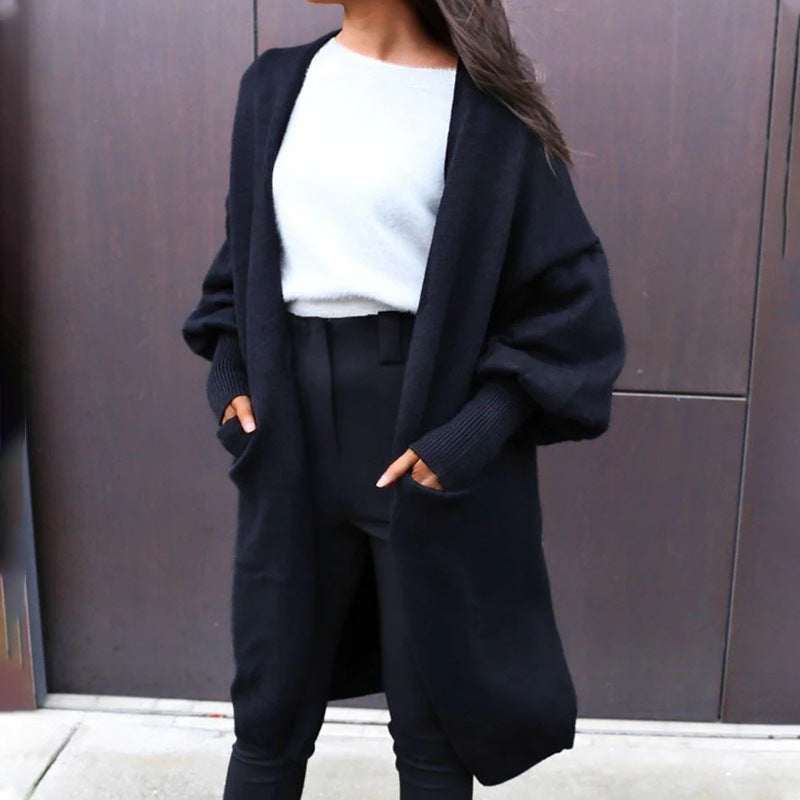 Damen Übergröße Cardigan mit lässigem Schnitt und tiefen Taschen WW