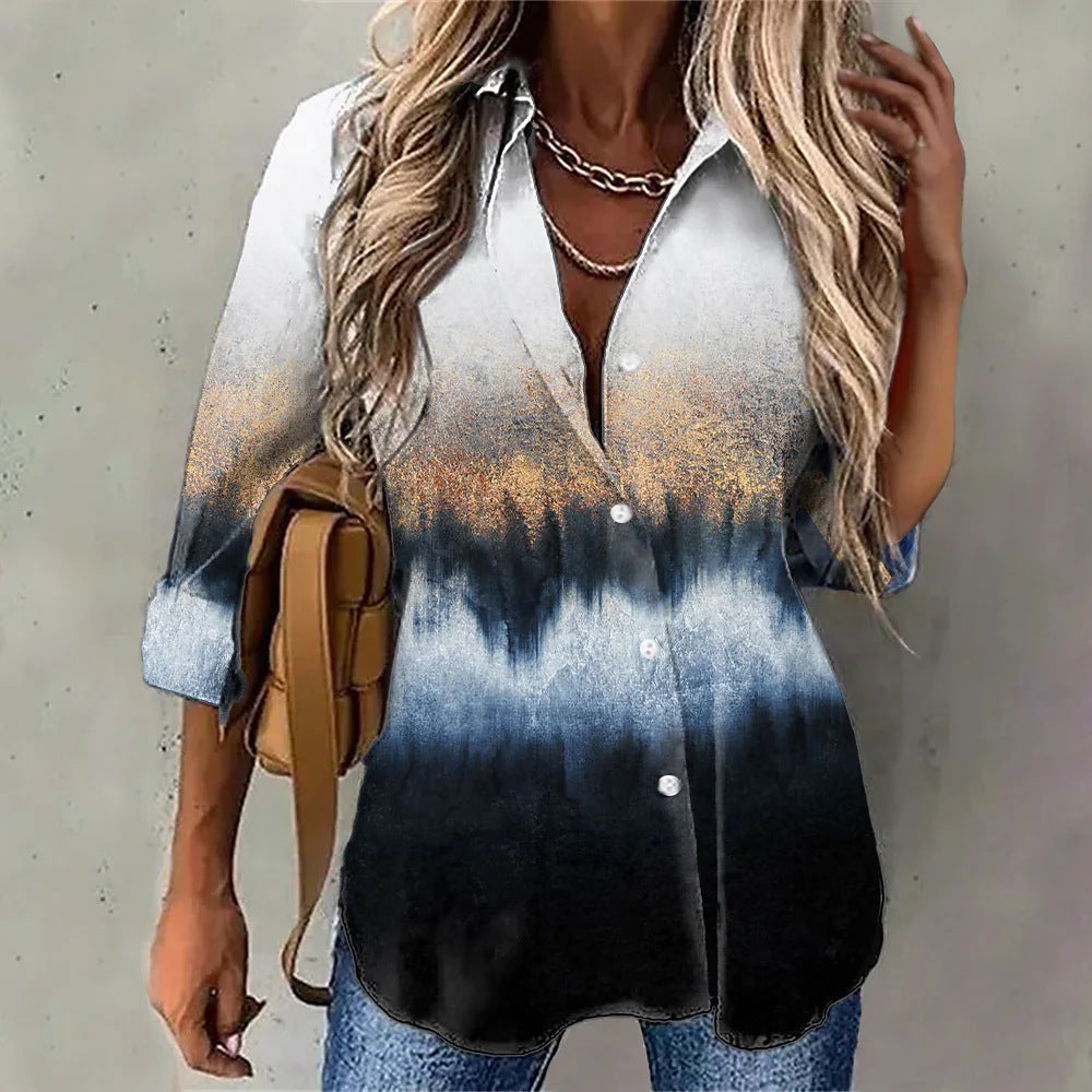 Damen lässige Chiffonbluse mit Ombre-Effekt WW