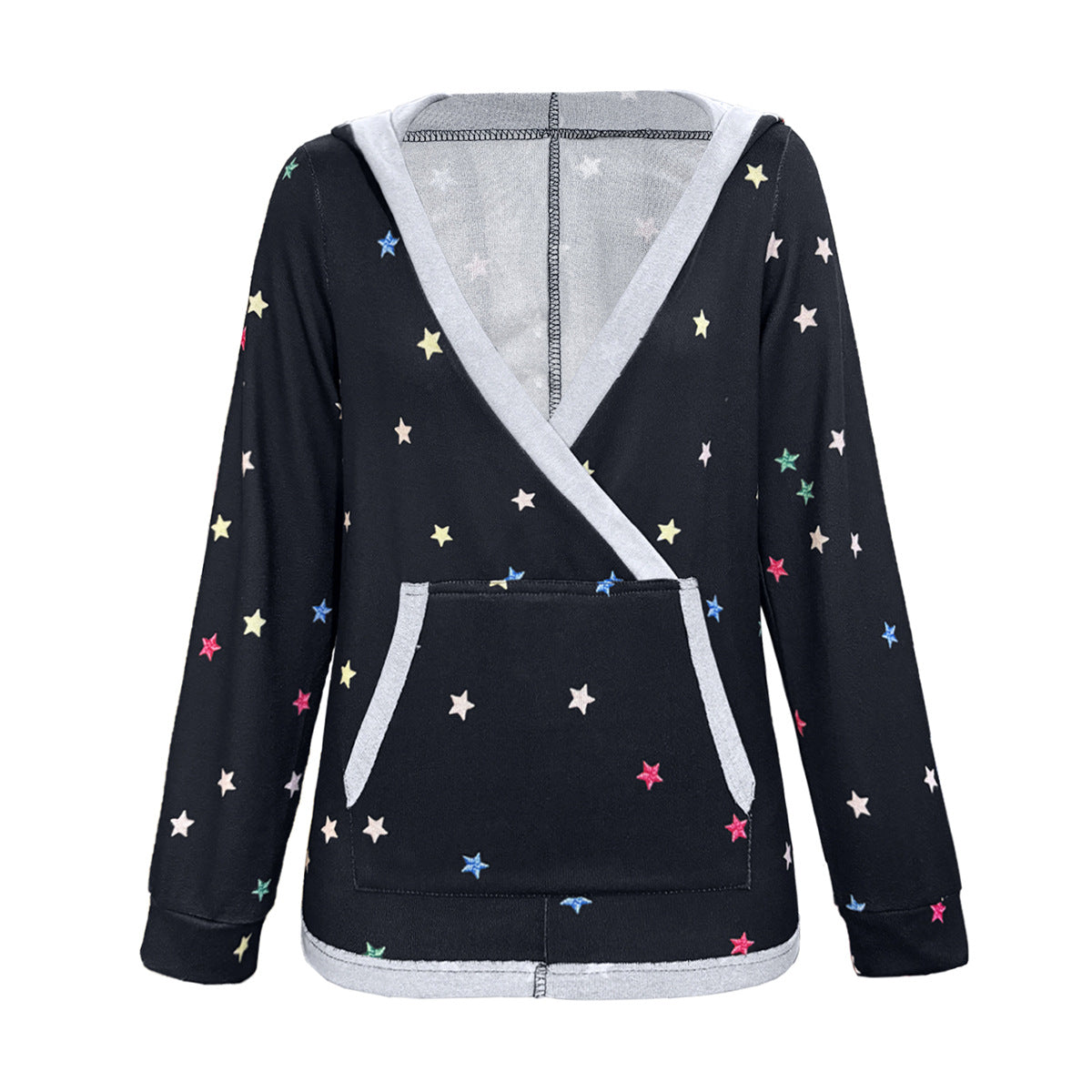 Damen Kapuzenpullover mit verspieltem Sternenmuster WW