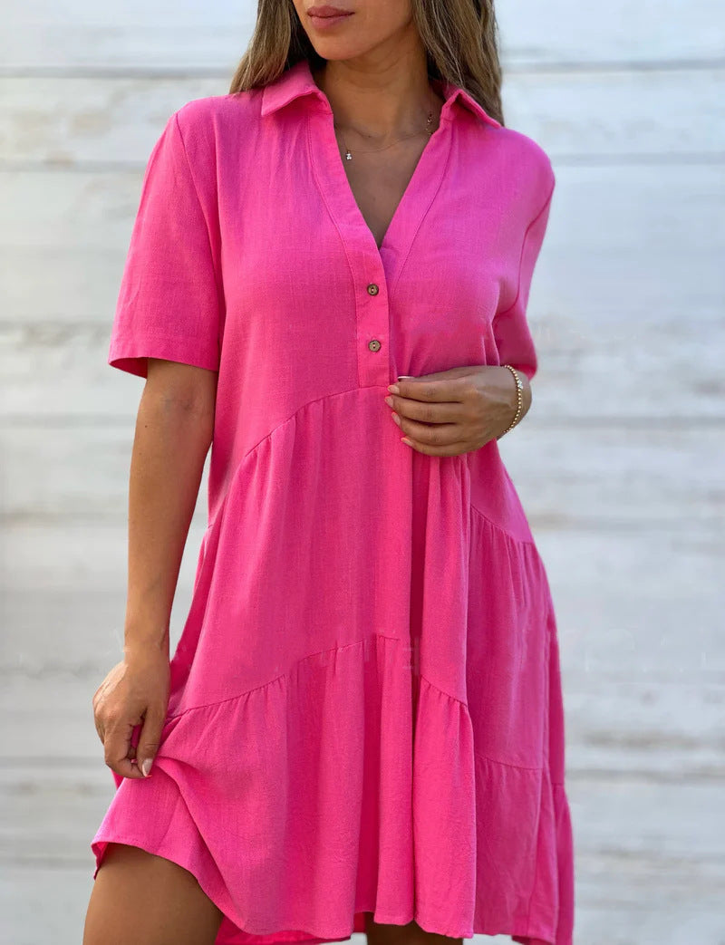 Damen lässiges Hemdkleid WW