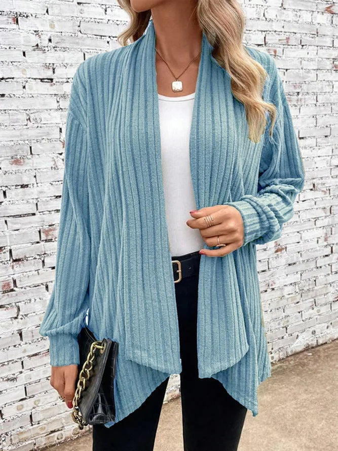 Damen angesagte Strickjacke mit strukturiertem Design und offenem Schnitt WW