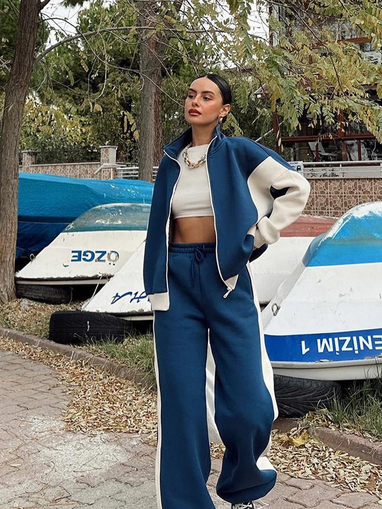 Damen sportlicher Jogginganzug mit modischem Schnitt und elastischen Bündchen WW