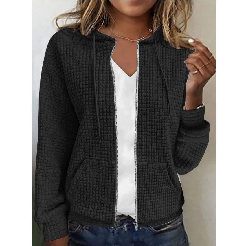 Damen Hoodie-Cardigan aus strukturiertem Material WW