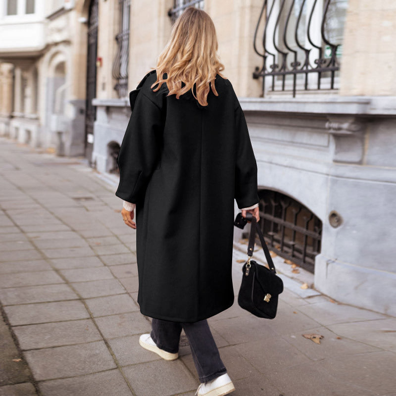 Damen eleganter Oversized Mantel im minimalistischen Stil mit strukturierten Details WW
