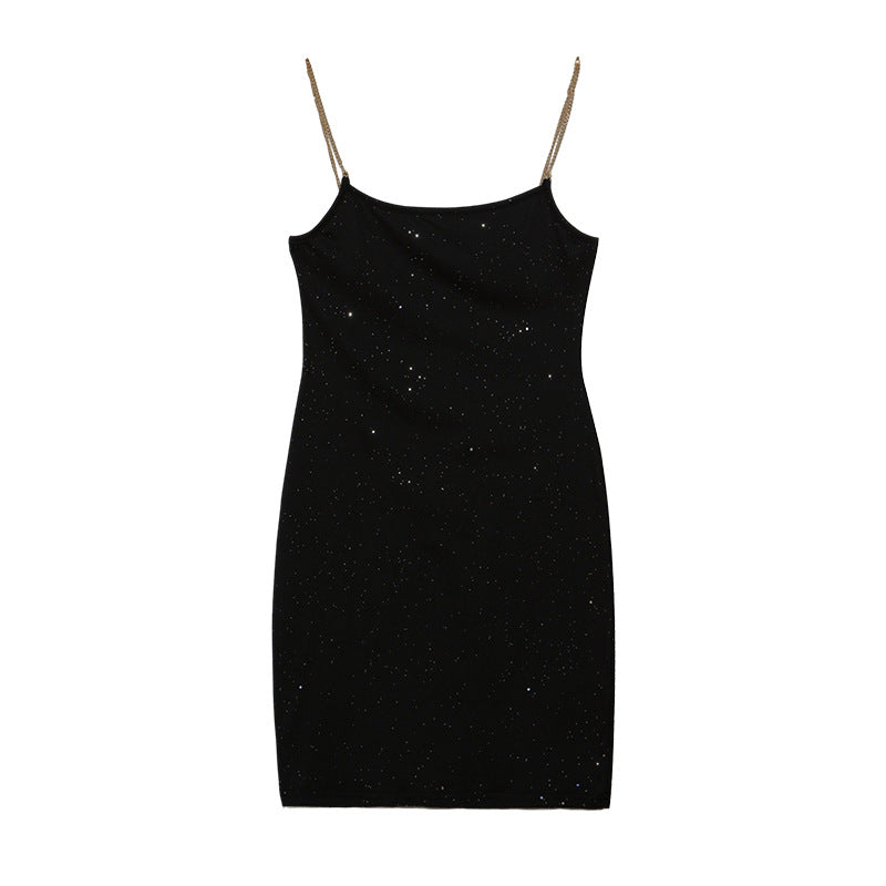 Damen trägerloses Cocktailkleid mit funkelndem Sternenapplikation WW