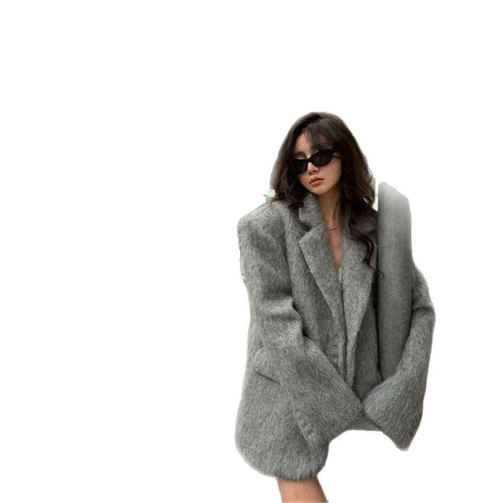 Damen Modischer Oversized-Blazer mit luxuriösem Futter WW