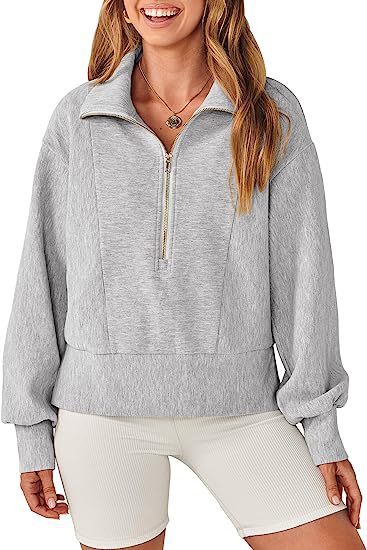Damen Freizeit Viertel-Reißverschluss Pullover WW