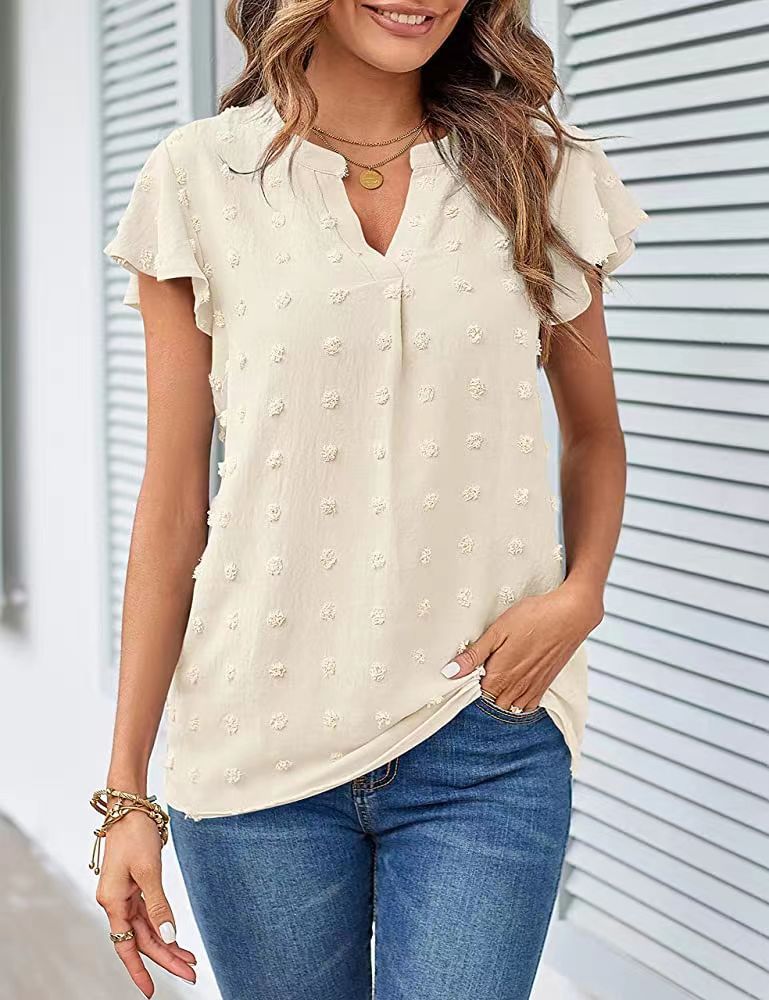 Damen Freizeitbluse mit eleganten Rüschendetails und Struktur WW