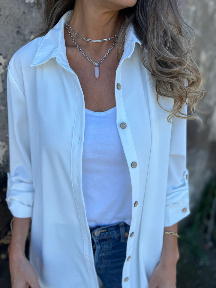 Damen Longbluse mit elegantem Schnitt und lässigen Details WW