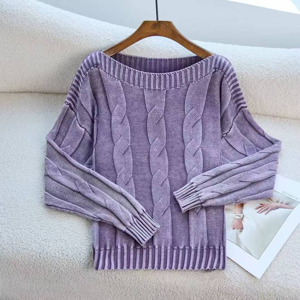 Damen Pullover im modernem Zopfdesign mit übergroßer Silhouette WW