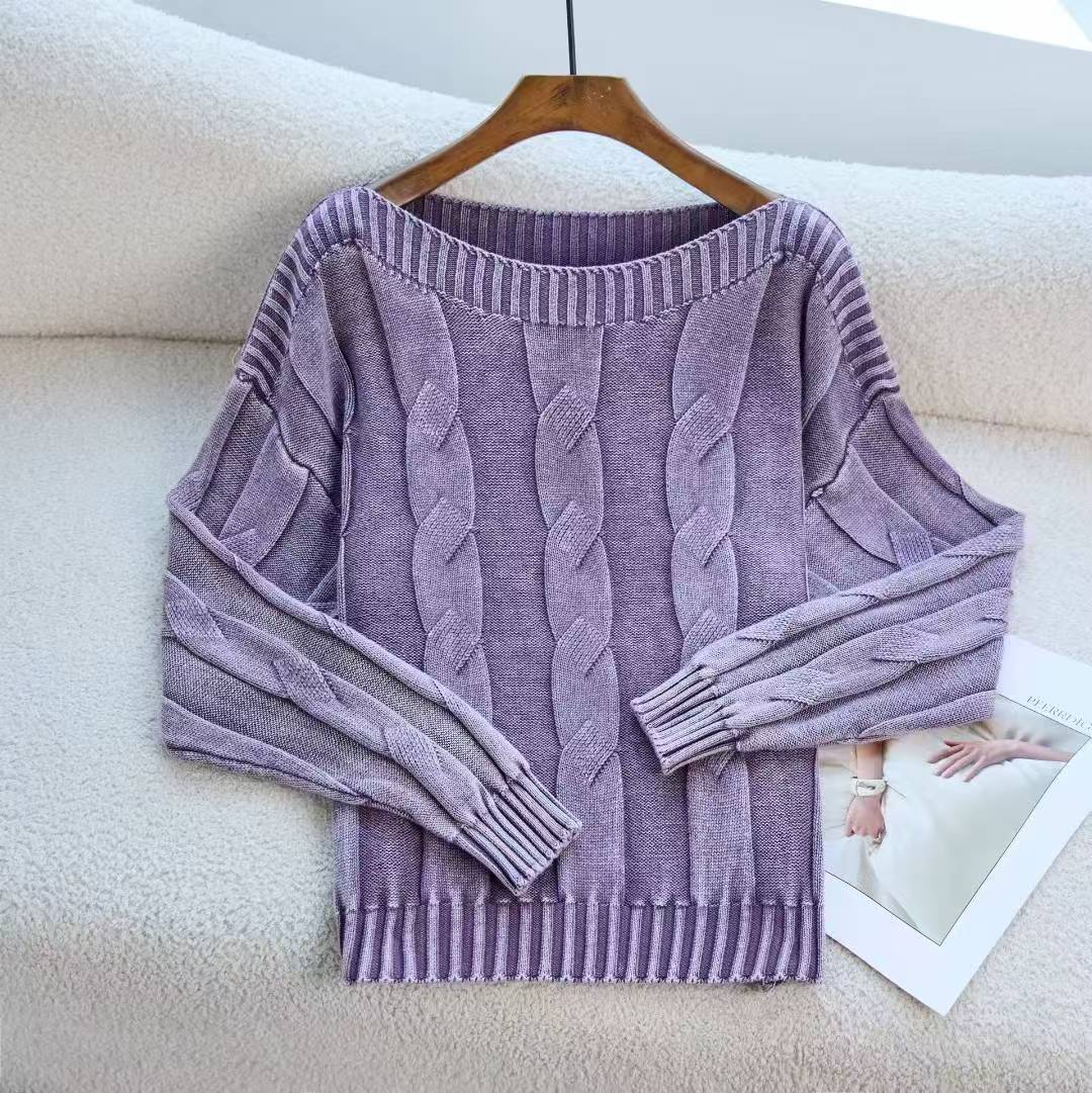 Damen Pullover im modernem Zopfdesign mit übergroßer Silhouette WW