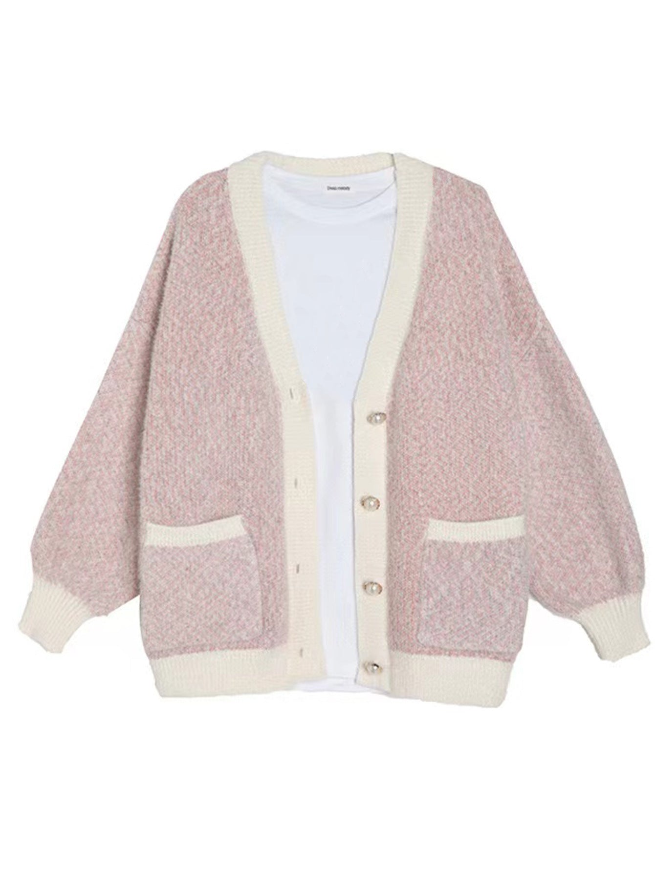 Damen oversized Strickjacke mit praktischen Taschen und stilvollen Knopfdetails WW