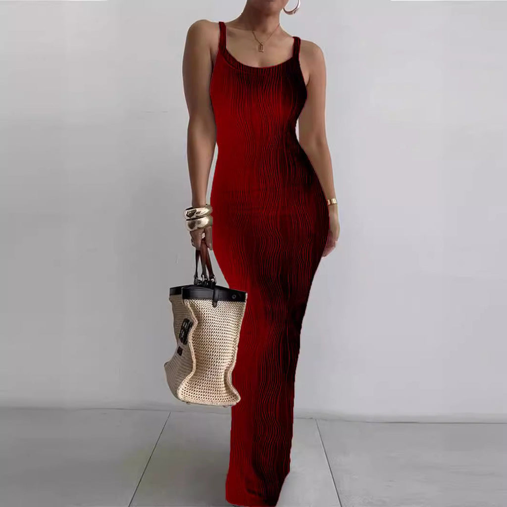 Damen Maxikleid mit feiner Rippstruktur und elegantem Schnitt WW