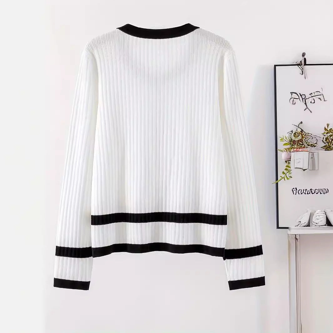 Damen modische Strickjacke im lässigen Schnitt mit Knopfleiste WW