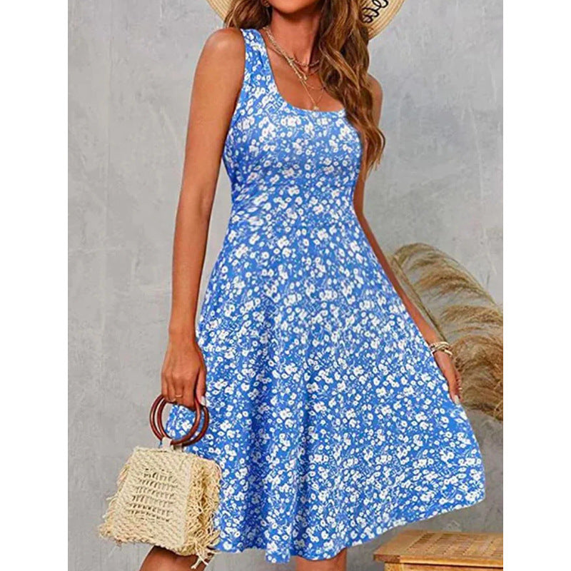 Damen Blumenmuster Sommerkleid WW