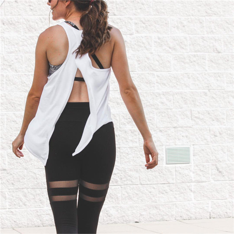 Damen Sportliche Leggings mit transparenten Einsätzen und hohem Bund WW