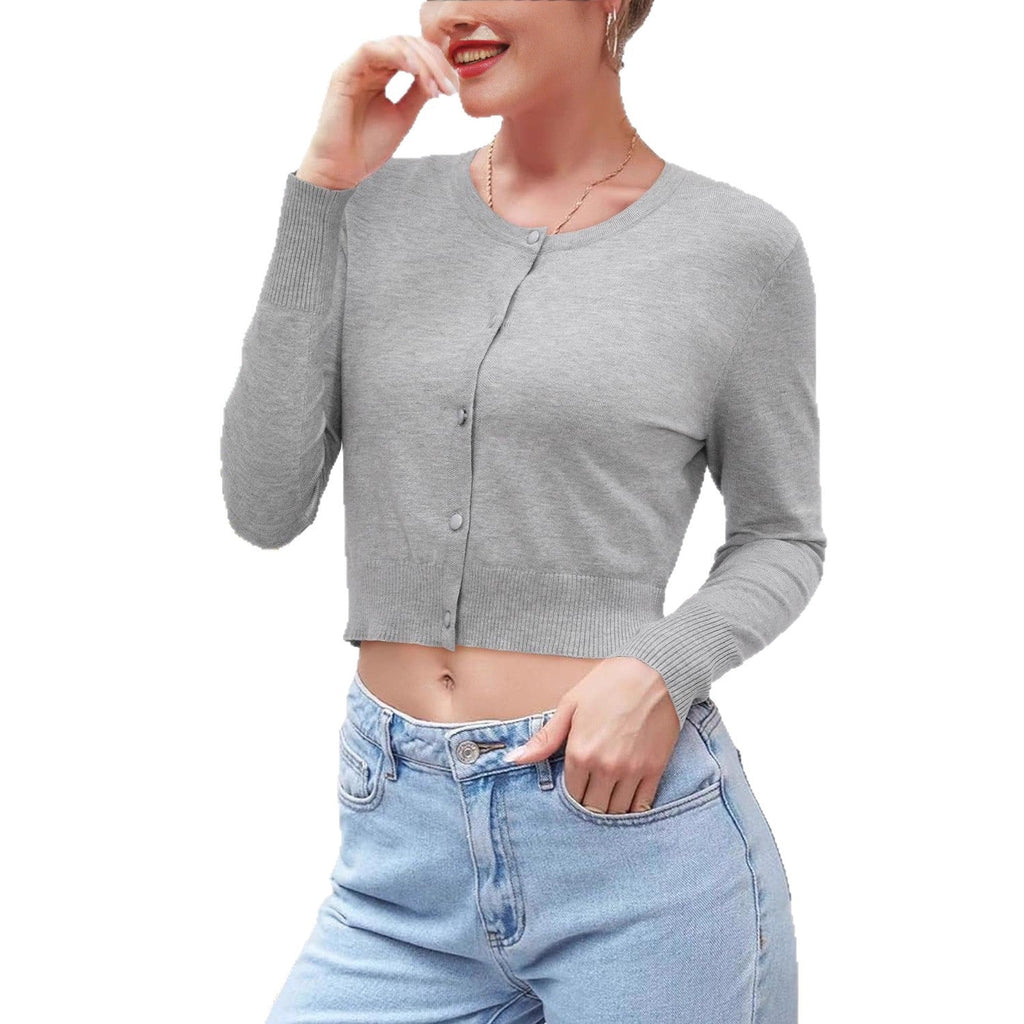 Damen lässige Strickjacke mit schmalem Schnitt WW