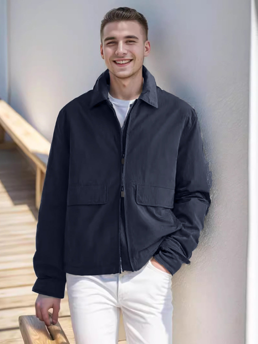 Herren leichte Übergangsjacke mit praktischen Brusttaschen und modernem Schnitt WW
