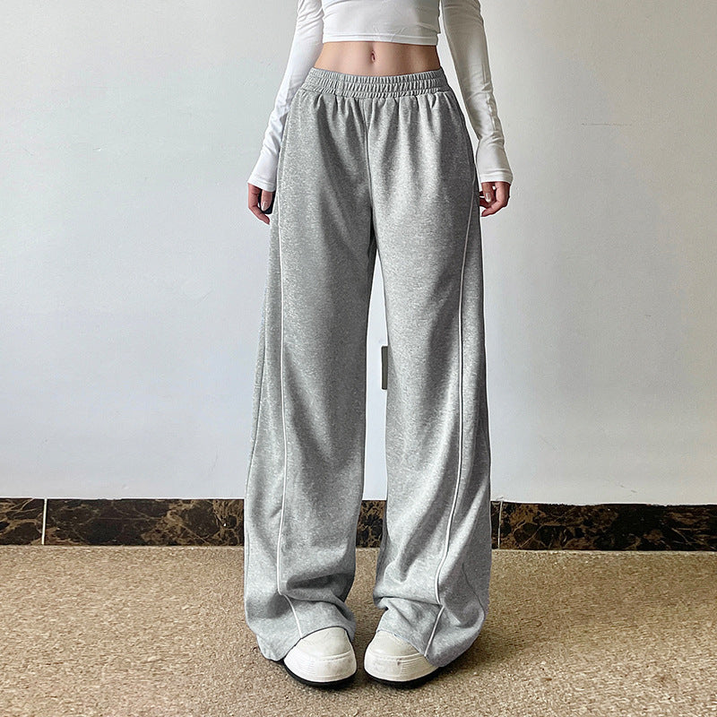 Damen Lässige Jogginghose mit weitem Schnitt und elastischem Bund WW