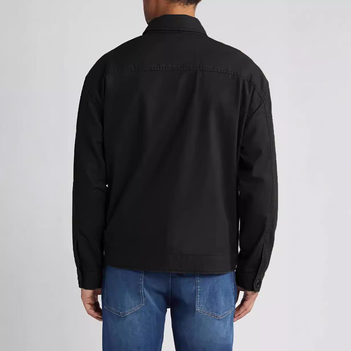 Herren Utility-Jacke mit aufgesetzten Taschen und durchgehendem Reißverschluss WW