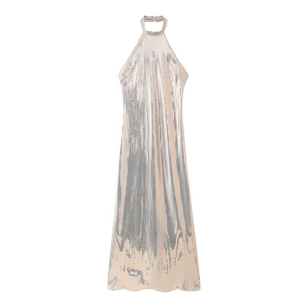 Damen Abendkleid mit funkelndem Pailletten-Design und elegantem Halterneck WW