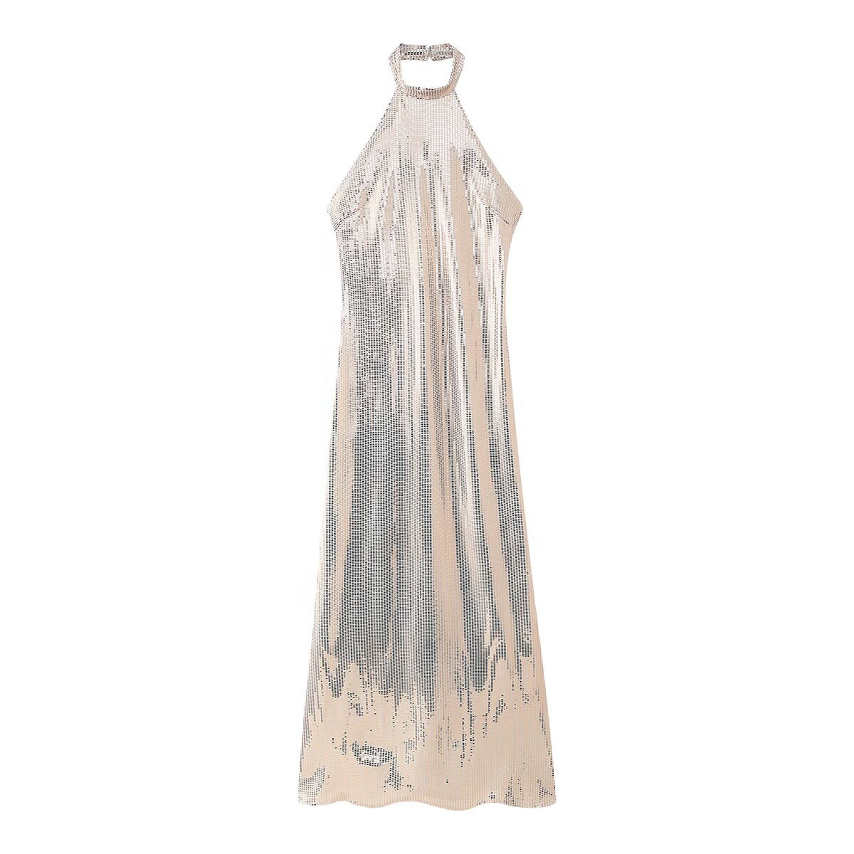 Damen Abendkleid mit funkelndem Pailletten-Design und elegantem Halterneck WW