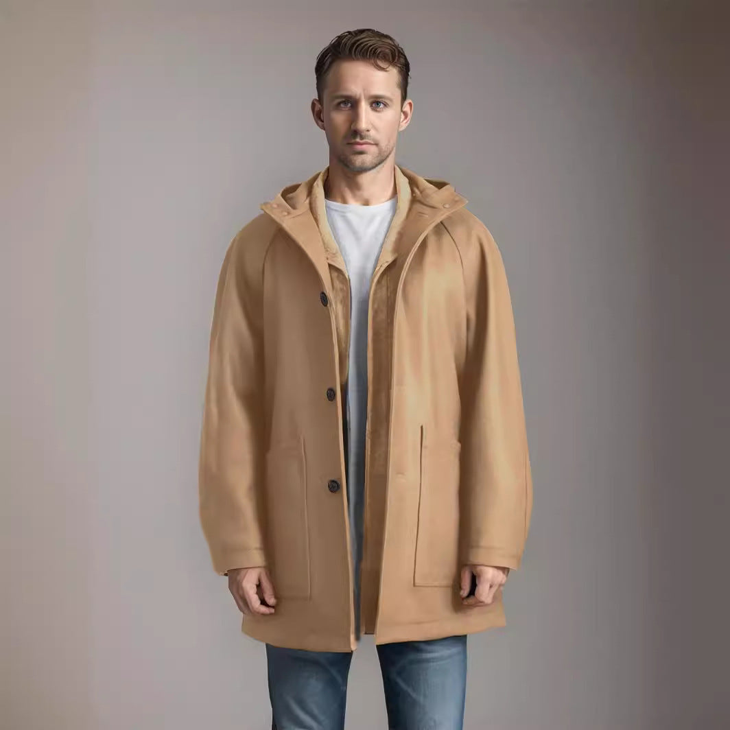 Herren praktische und elegante Kapuzenjacke aus weichem Material WW