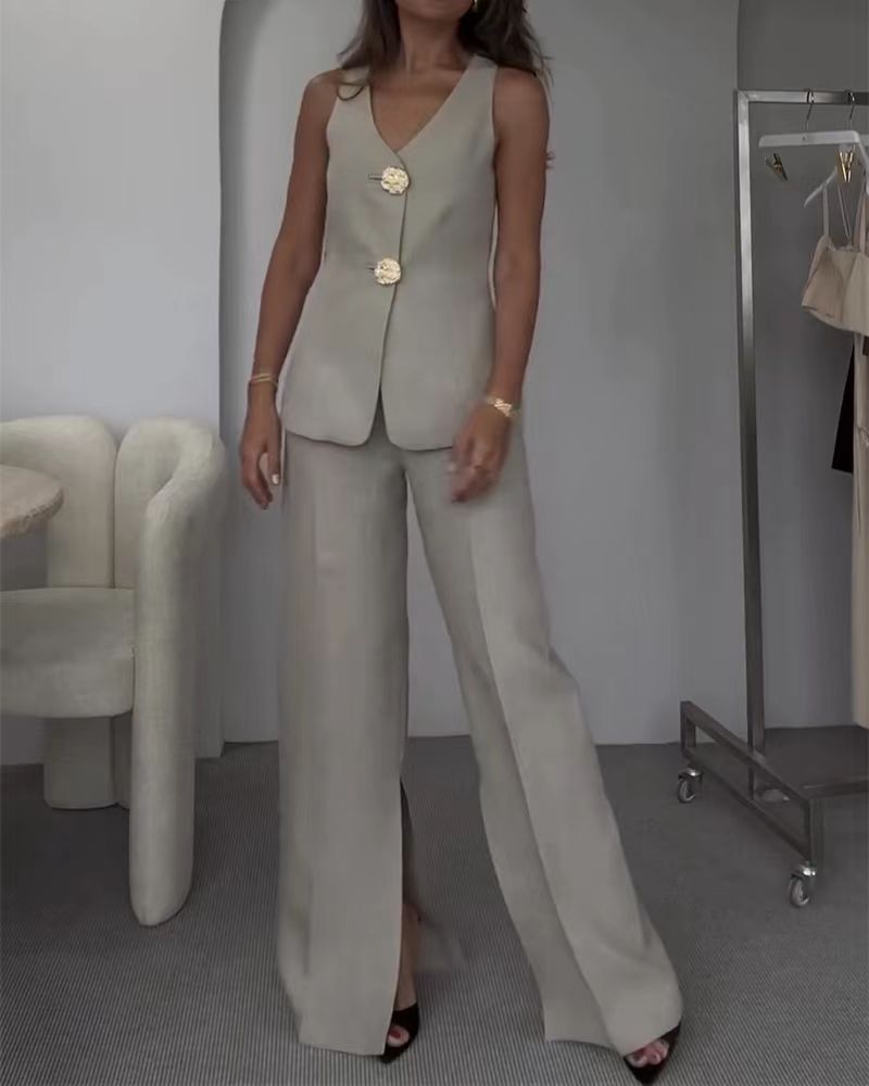 Damen Anzug mit Tailored Schnitt und eleganter Knopfdetaillierung WW