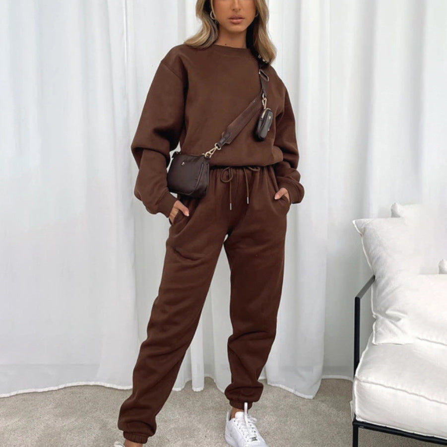 Damen angesagtes Oversized Loungewear-Set aus weichem Fleece WW
