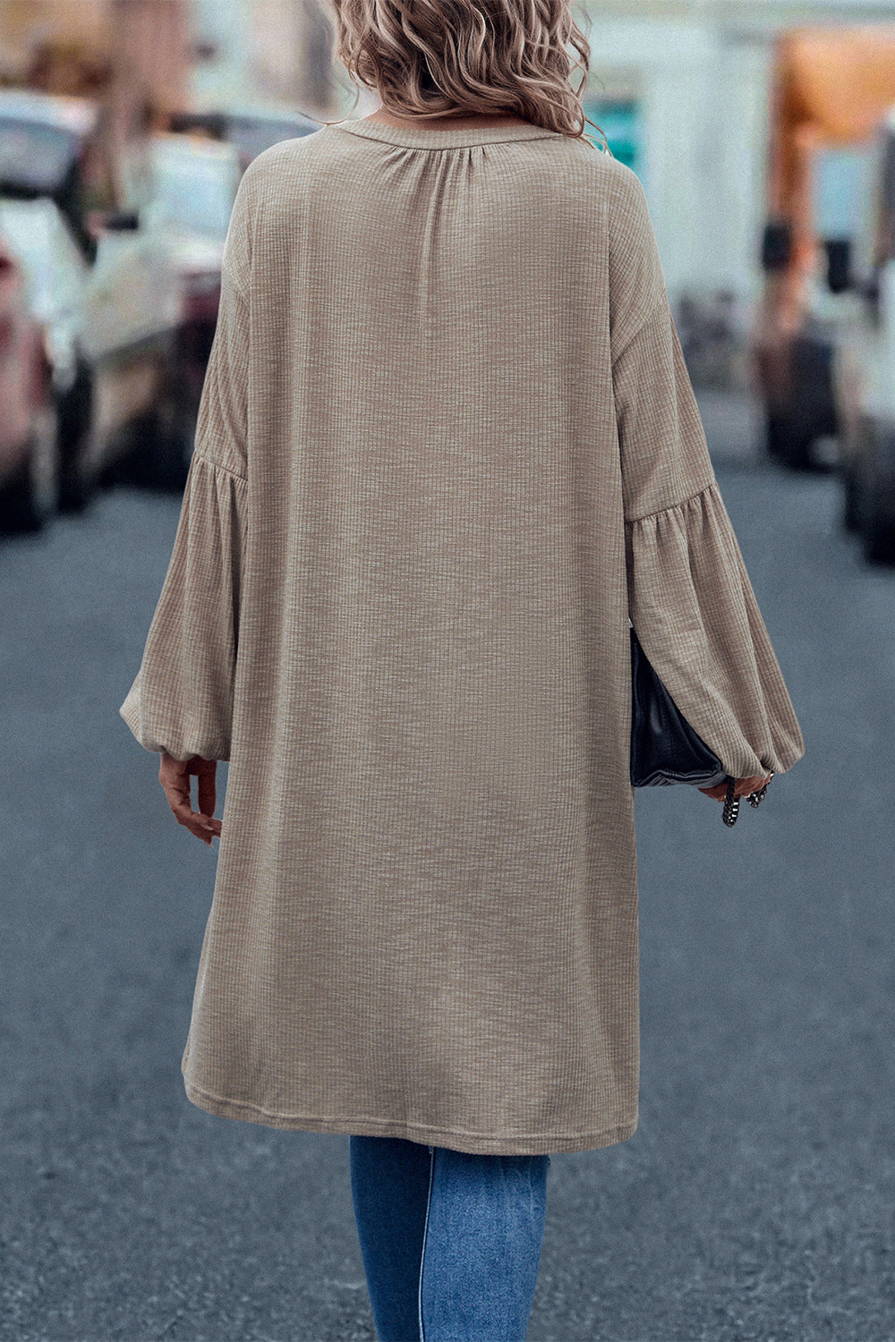 Damen Langarm Cardigan mit Knopfdetails und praktischen Taschen WW