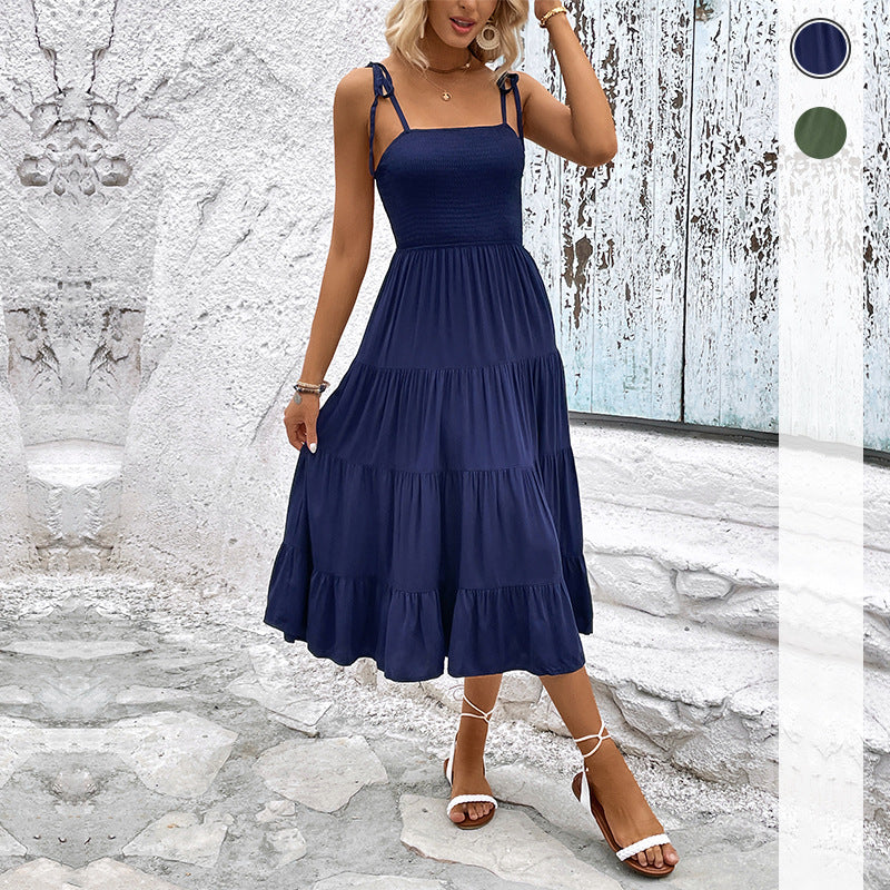 Damen Maxikleid mit luftiger Schnittführung und voluminösen Rüschendetails WW