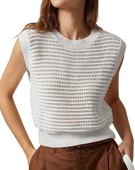 Damen luftiges Strickoberteil mit transparenter Maschenstruktur WW