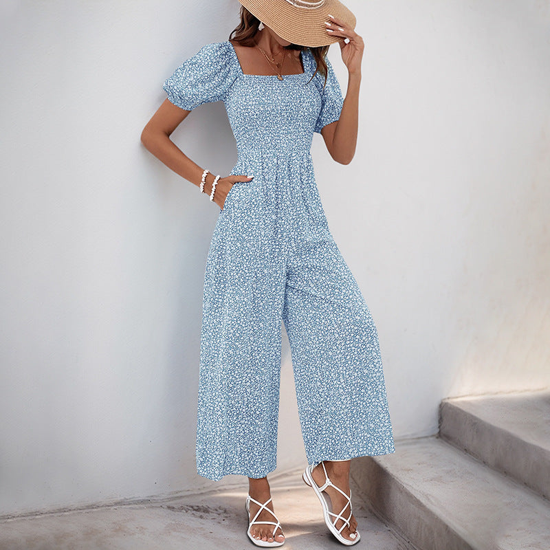 Damen Maxikleid mit Puffärmeln und seitlichem Schlitz WW