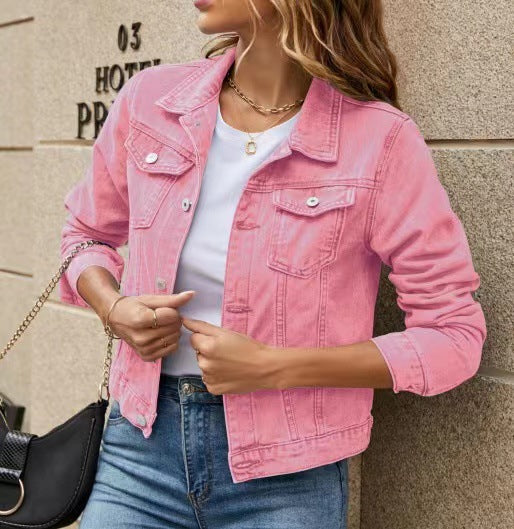 Damen trendige Jeansjacke im lässigen Schnitt WW