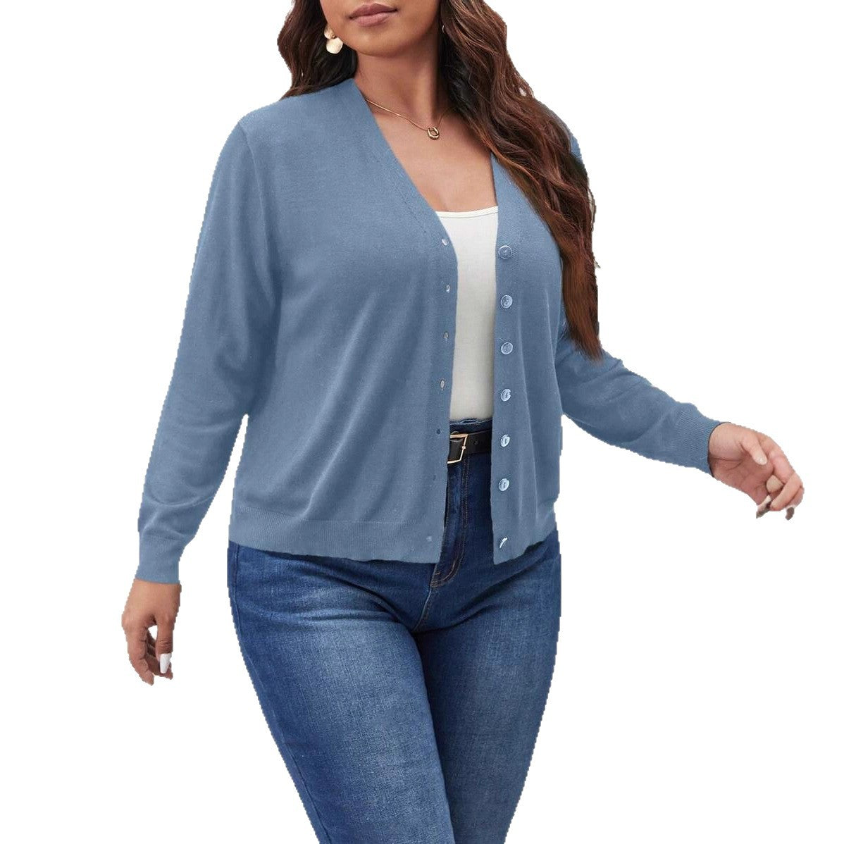 Damen Strickjacke mit hochwertigen Knopfdetails und bequemer Passform WW