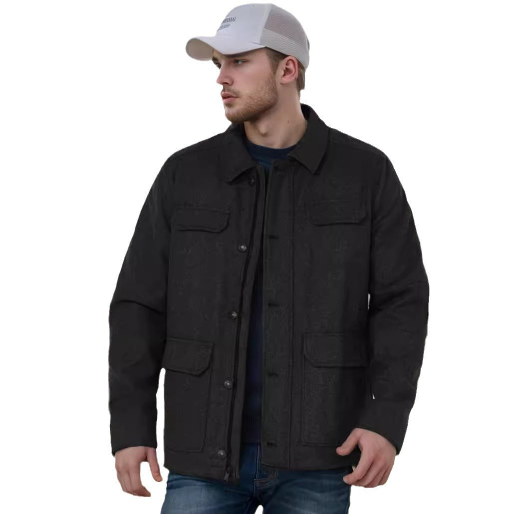 Herren Wolljacke mit funktionalen Taschen und modernem Schnitt WW