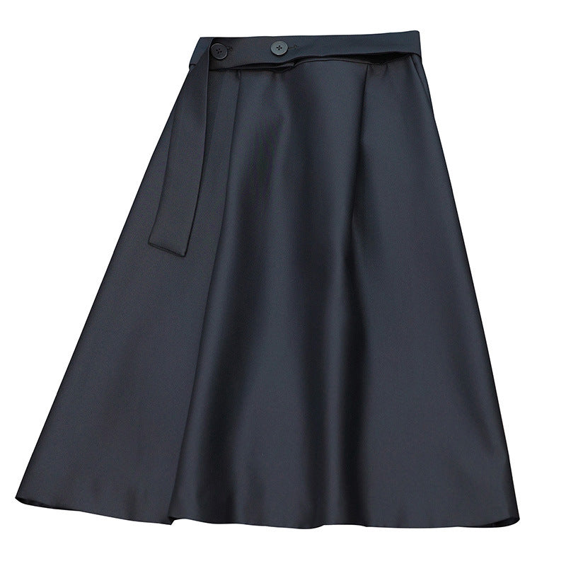 Damen A-Linien Midi-Rock mit Schleifen-Detail WW