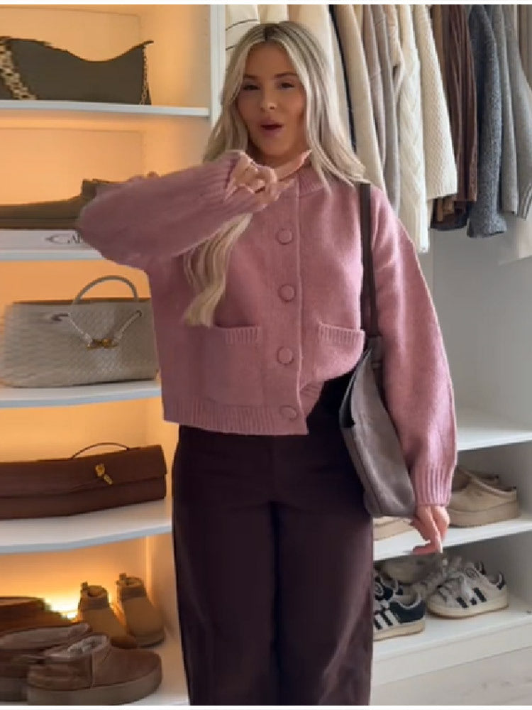 Damen Oversized Strickjacke WW