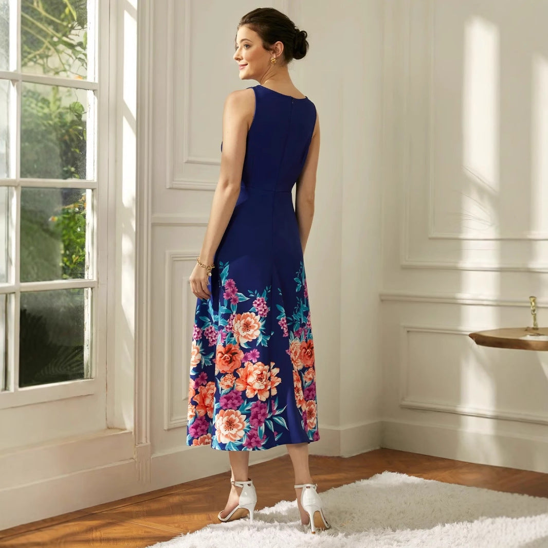 Damen A-Linien Kleid mit floralen Applikationen WW