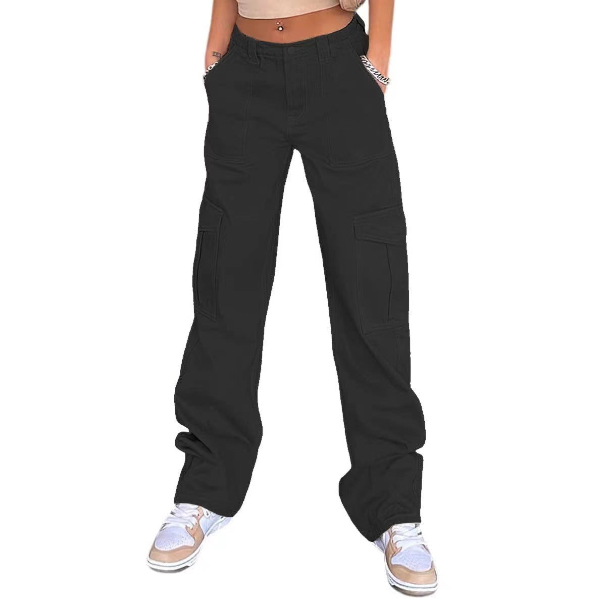 Damen Cargo-Hose mit praktischen Seitentaschen und weitem Schnitt WW