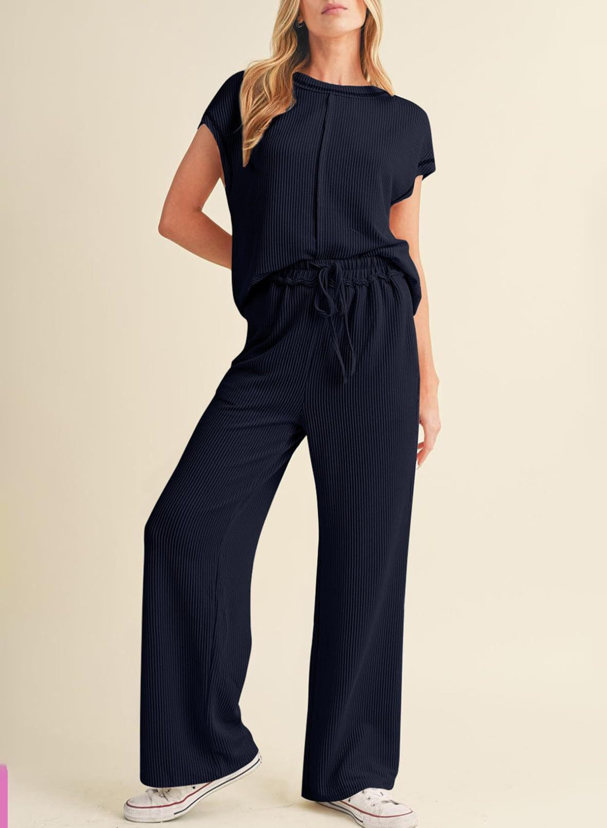 Frauen Relaxed Fit Rippstrick Lounge Set WW
